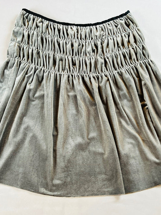 Grace Elements Women’s Velvet Flare Skirt Green Gray Sz 6