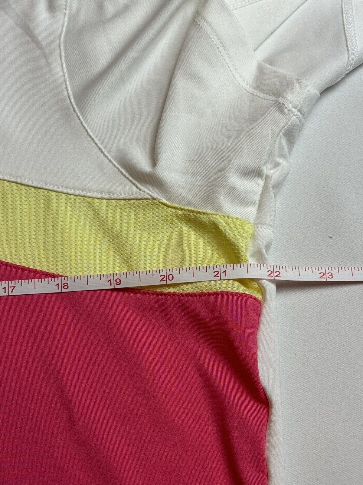 Kate Lord Women's Golf Shirt White W/Pink Sz XL