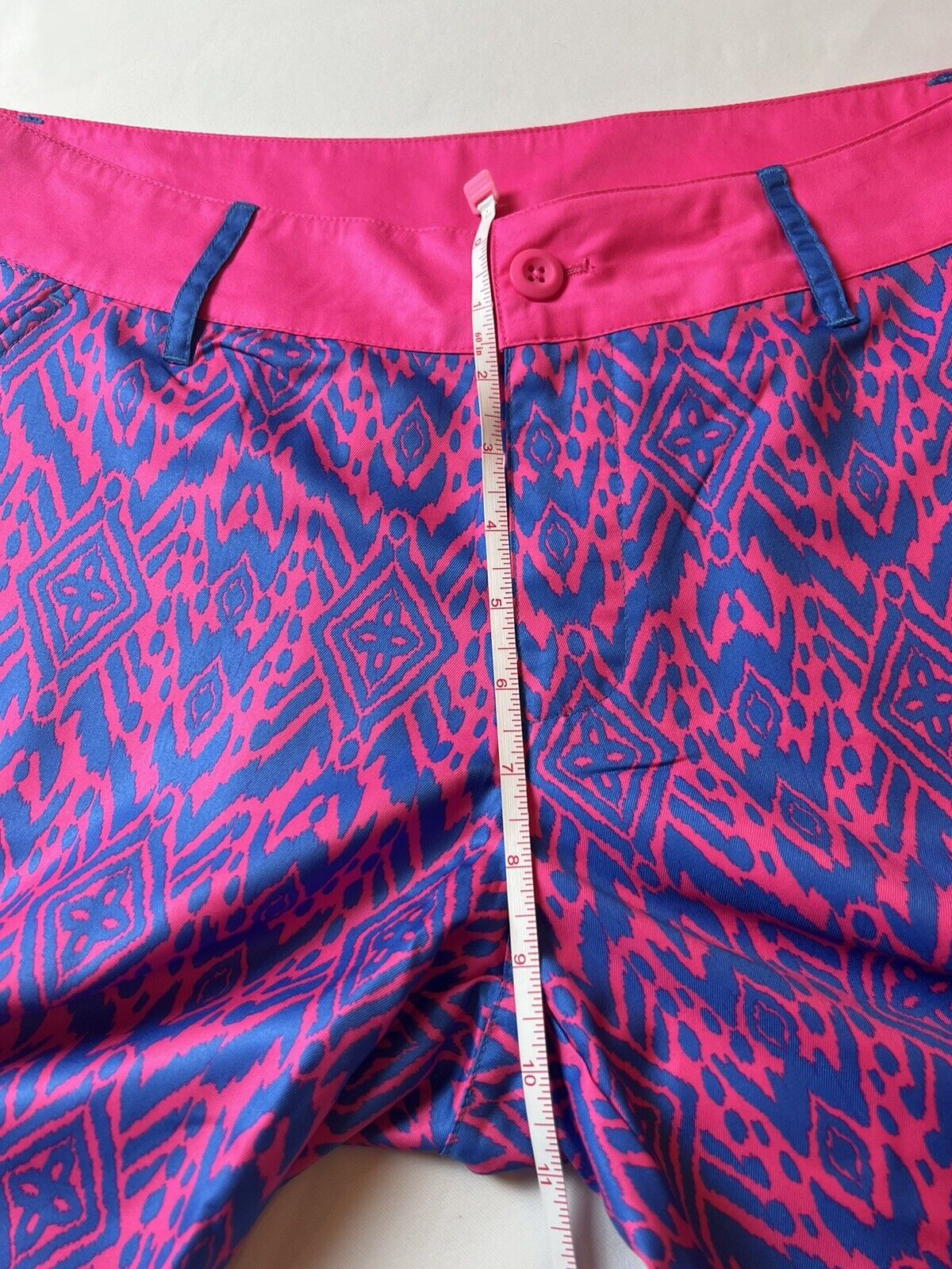 Birdies And Bows Women’s Multicolor Pink Blue Golf Shorts Size 8   —(18)