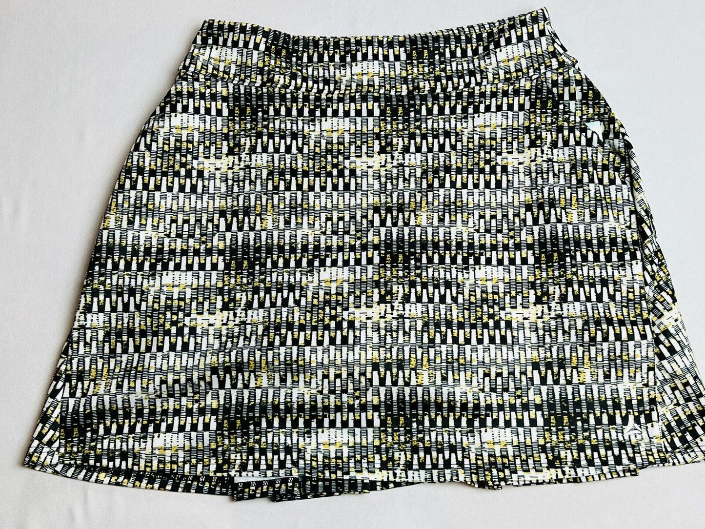 Bermuda Sands Women’s Golf Skirt Black Yellow Stretch Skort Sz S