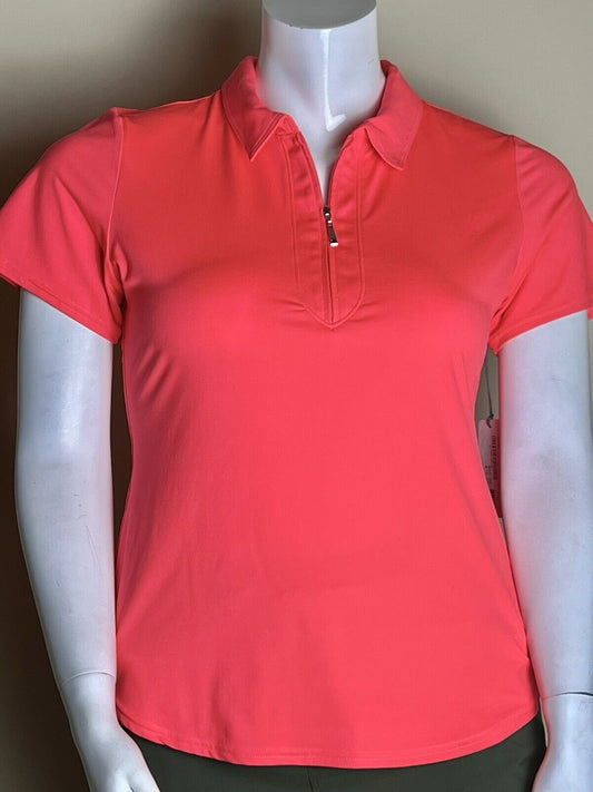 JOFIT Women's Golf Polo Shirt/Top Size L Neon Pink.    (50)