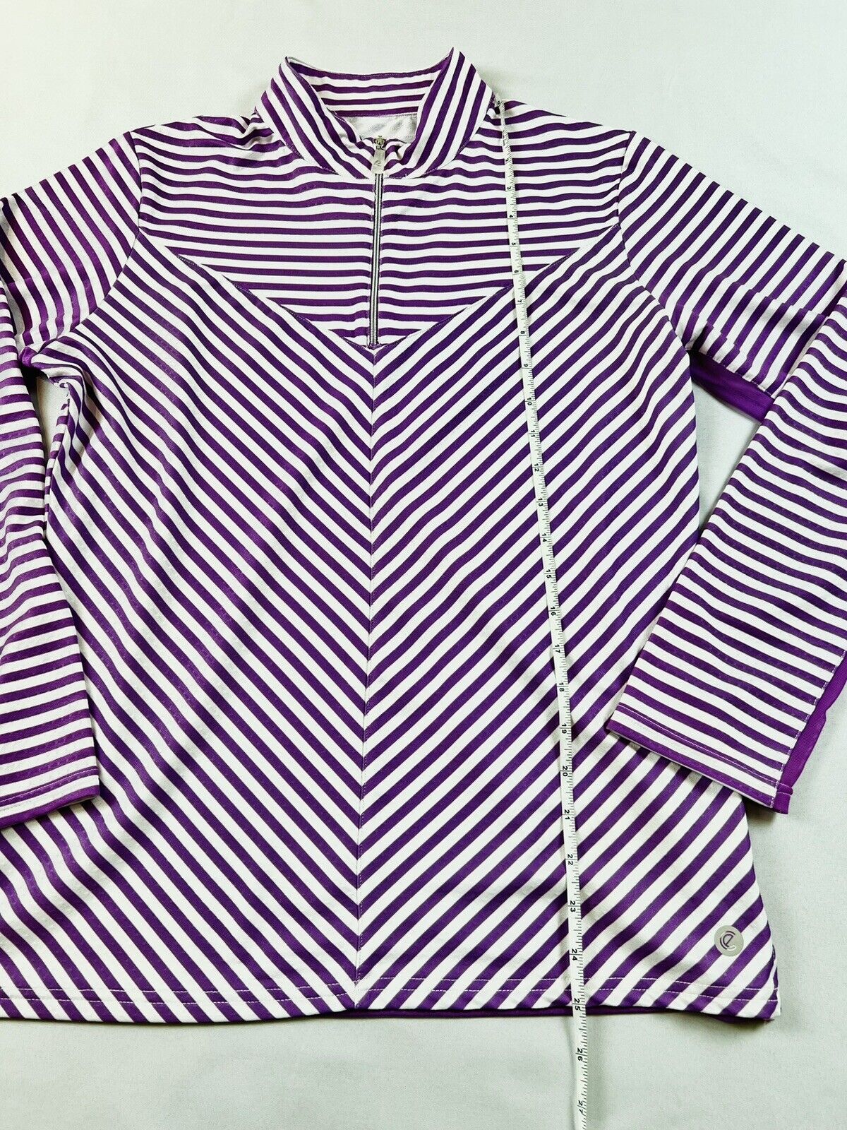 Bette & Court Women’s Golf Sweatshirt Sz M Purple Stripe