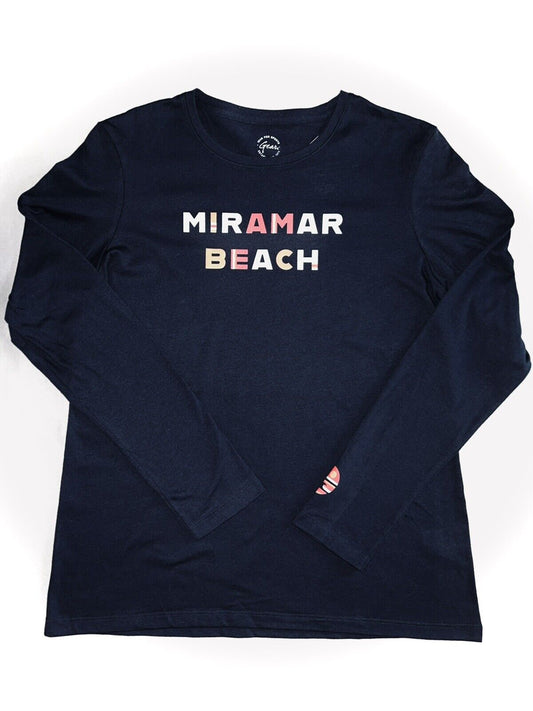 Gear For Sports Women's Long Sleeves Shirt size M Navy Blue W/Logo Miramar Beach