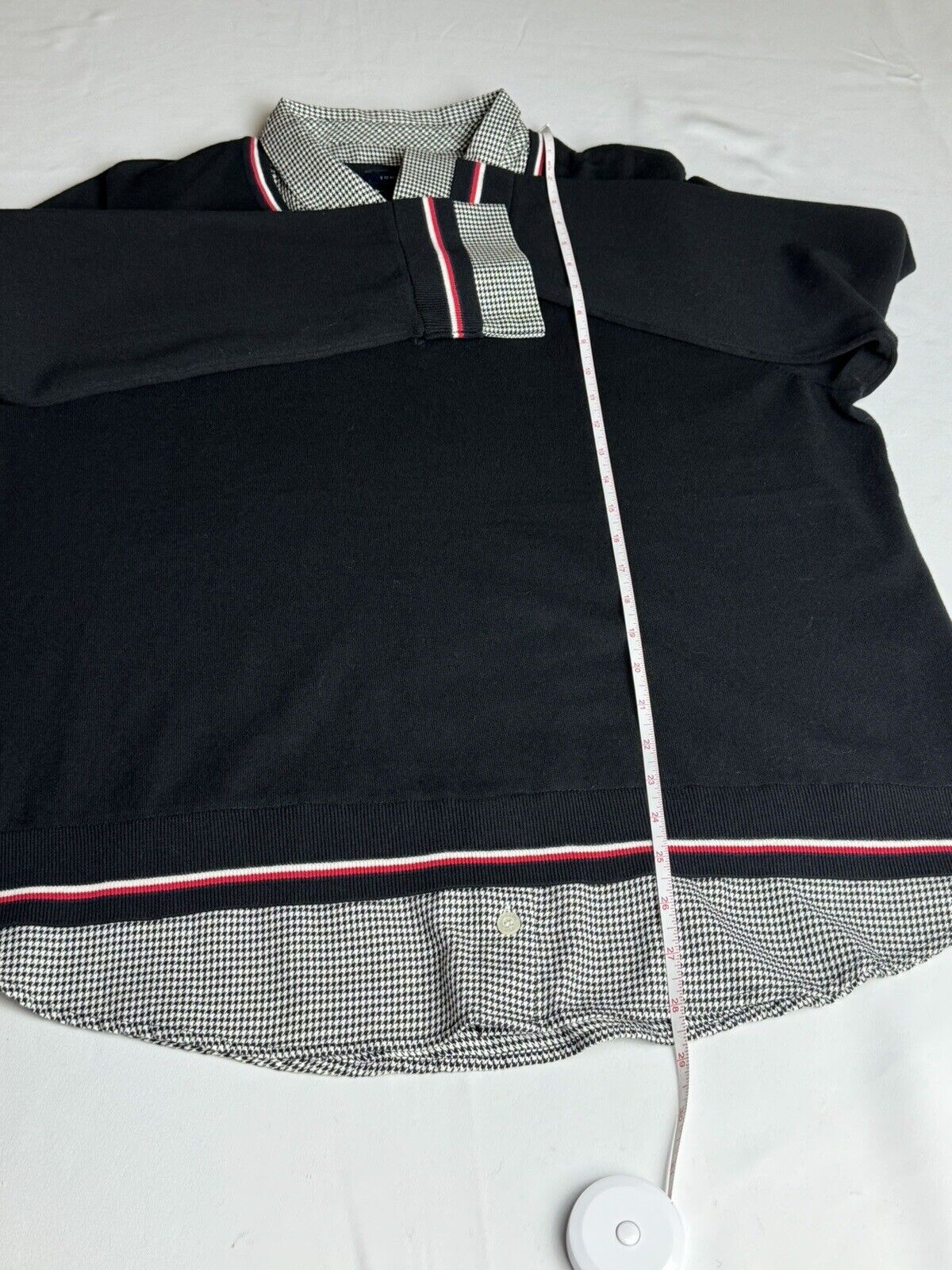 Women's Tommy Hilfiger 2-fer Layered Sweater Black Size 2XL