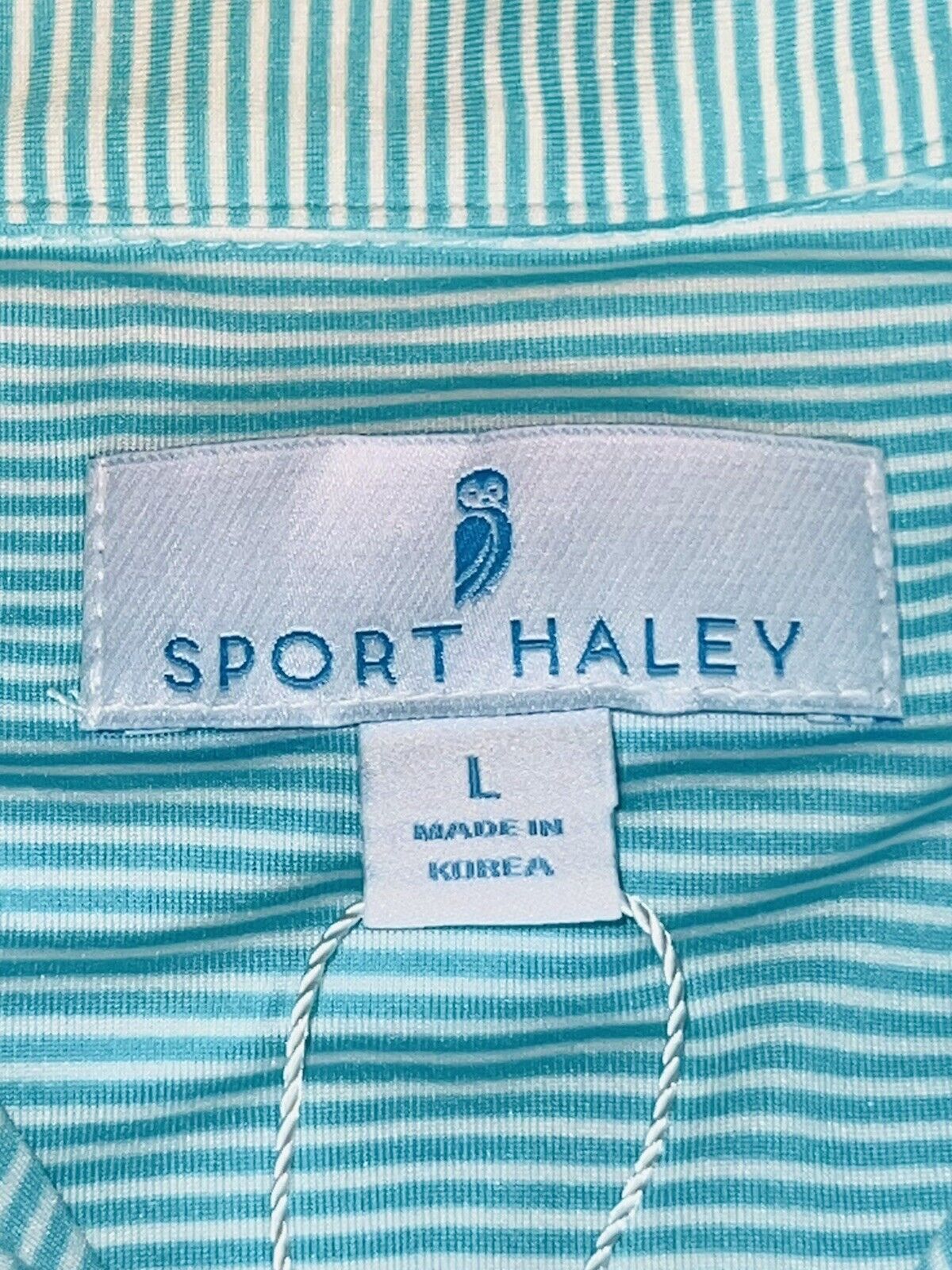 Sport Haley Women's Golf Shirt White/Blue Stripes Sz L