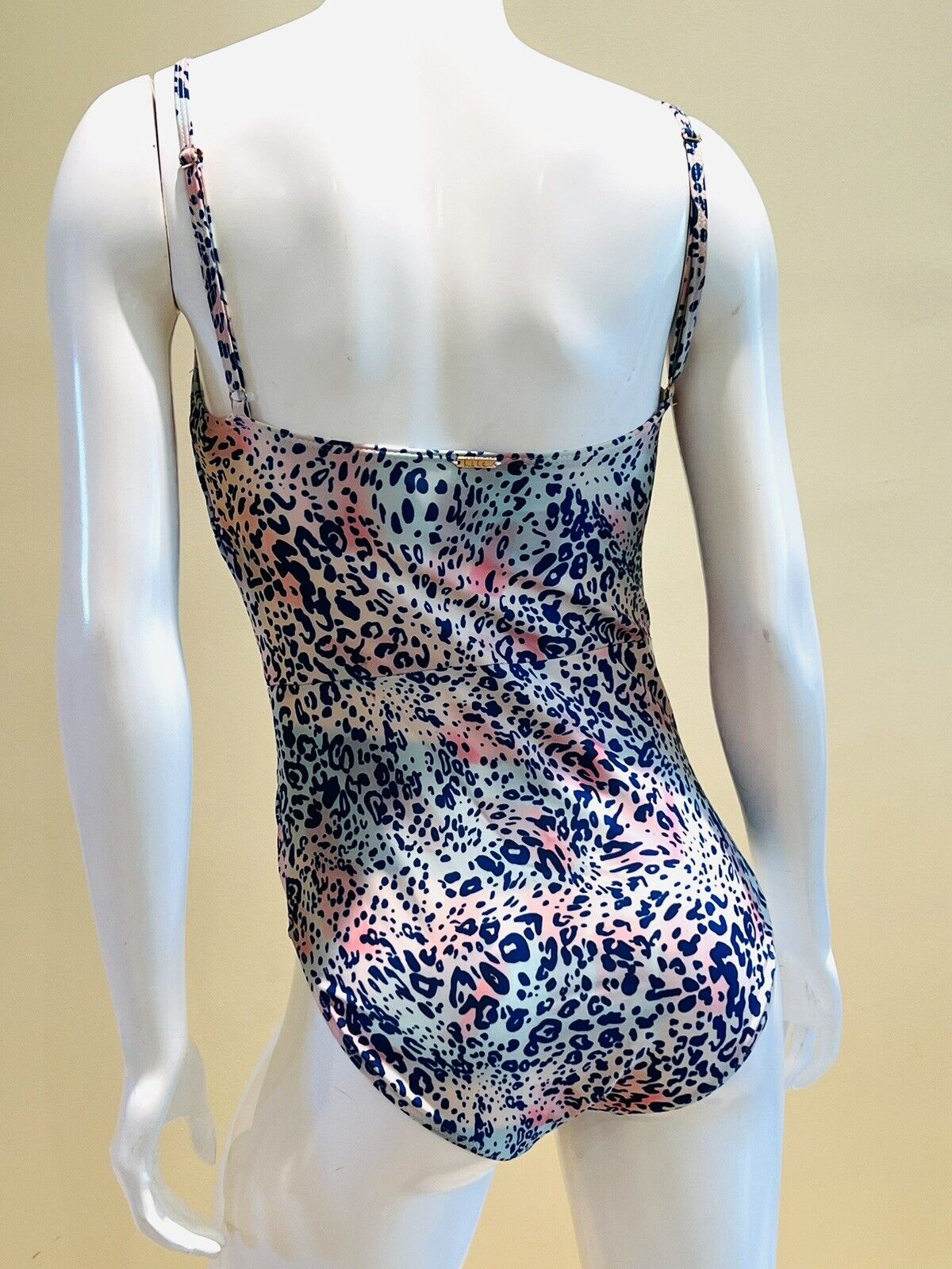 Nicole Miller One Pc Swimsuit leopard Multicolor Sz M Bathing suit