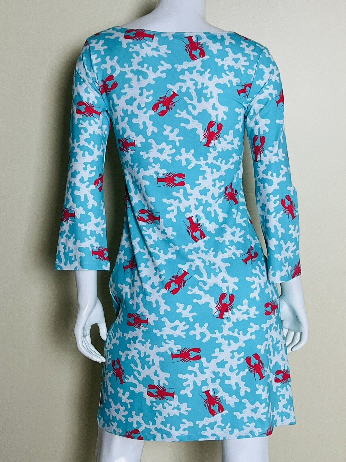 Melly M Blue & White Lobster Coral Print Dress Size XS (4)