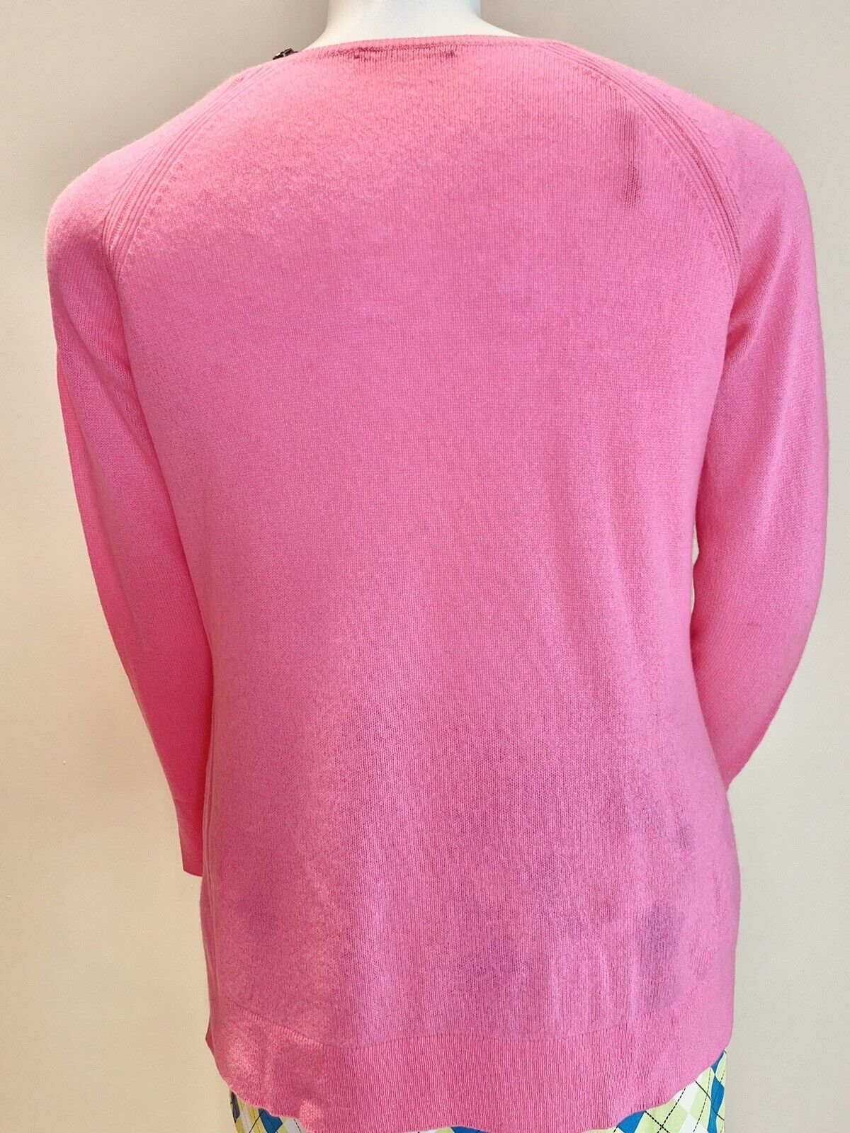 Claudia Nichole Women’s Solid Long Sleeve Cashmere Sweater Pink Sz L (10)