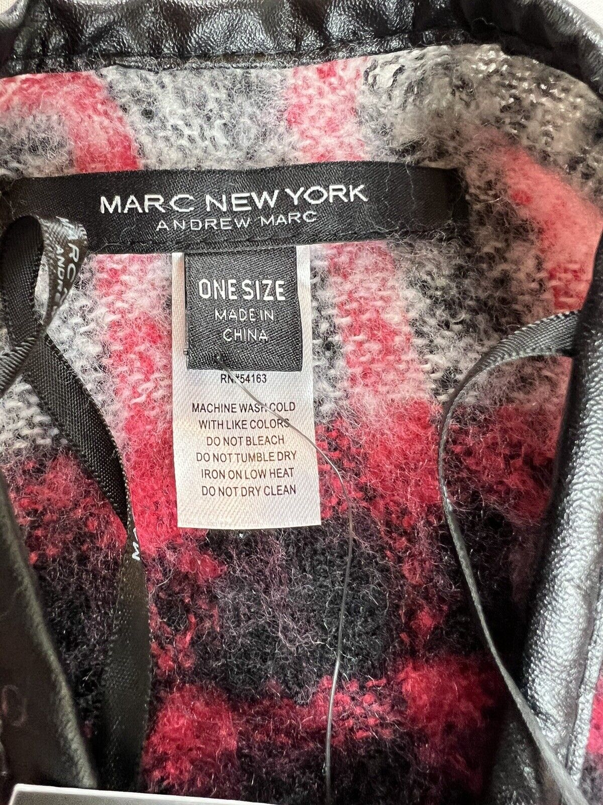 Marc New York Women’s Poncho Cardigan Plaid One Size Red Multi