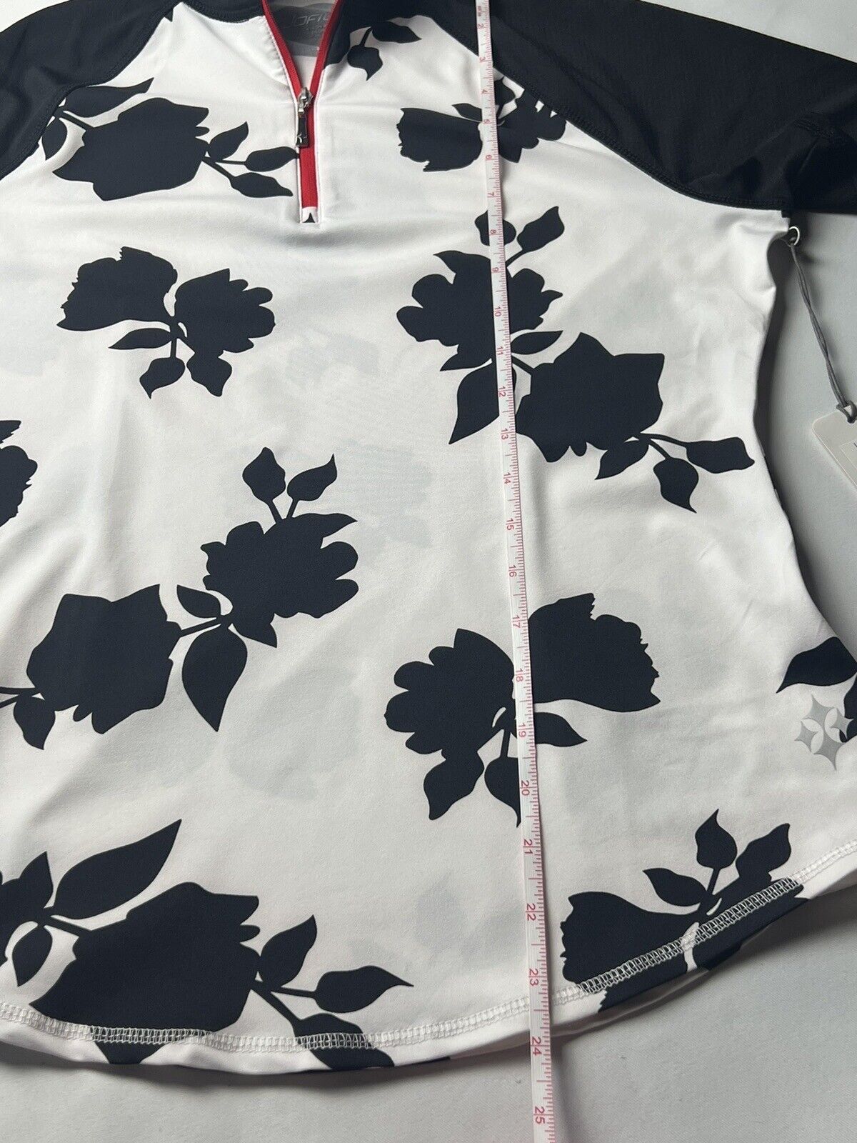 JOFIT Women's Golf Shirt/Top White Black Floral Size S      (50)