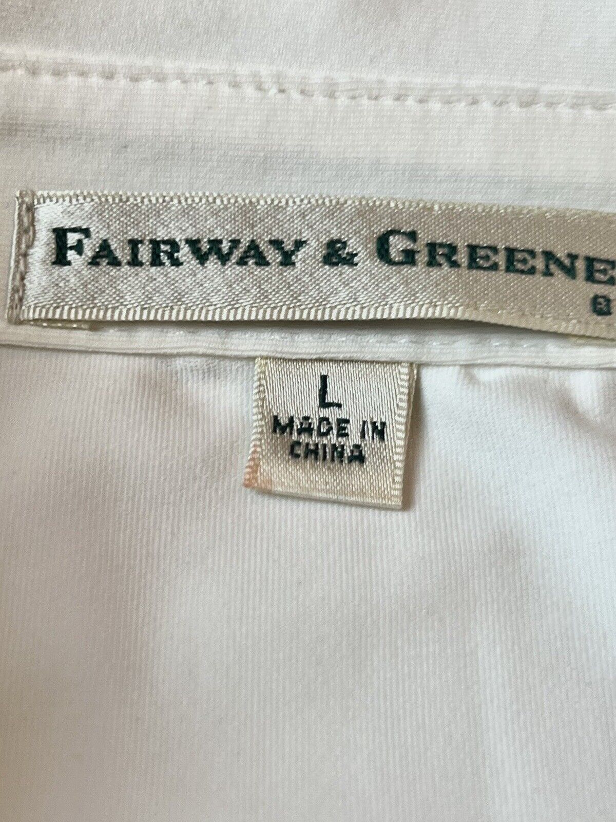 Fairway & Greene Women's Top Golf Polo Shirt Ivory Sz L—(49)