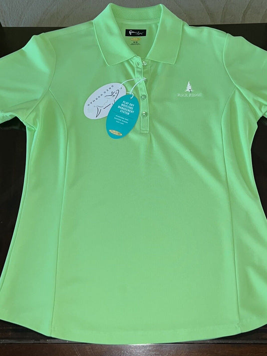 Greg Norman Women's Top Golf Polo Shirt Green Sz M