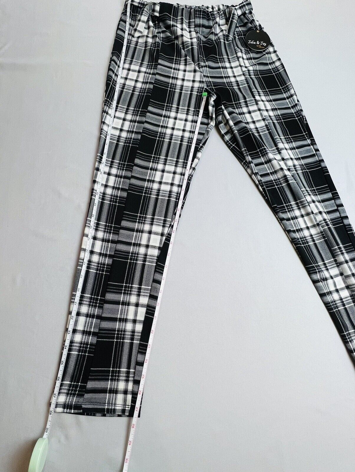 JOLIE & JOY Women’s Black White Plaid Pants Sz XL