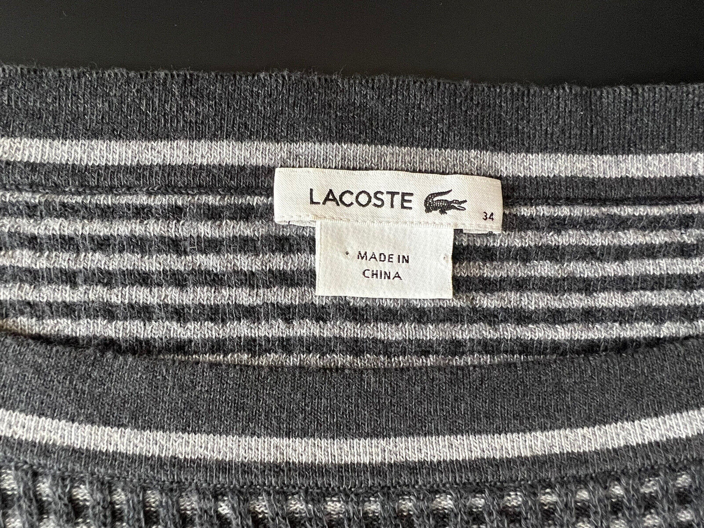 Lacoste Knit Wool Sleeveless Gray Sweater Dress 34 Small