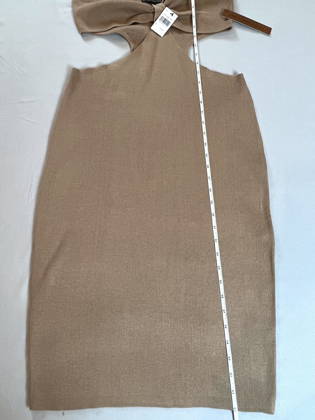 Almost Famous Women's Knit Tan Jumpsuit Dress Sz XL