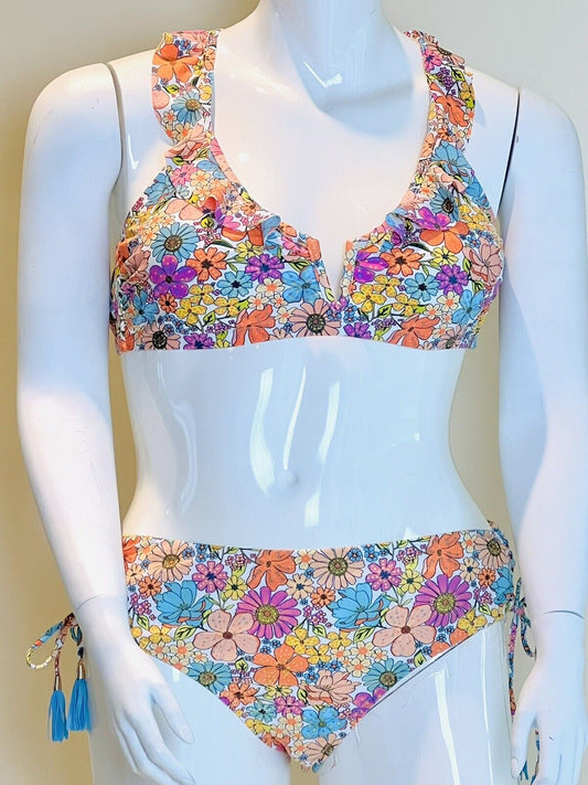 Time and Tru Women’s Floral Bikini Sz XL 2Pc Swimsuit Multicolor