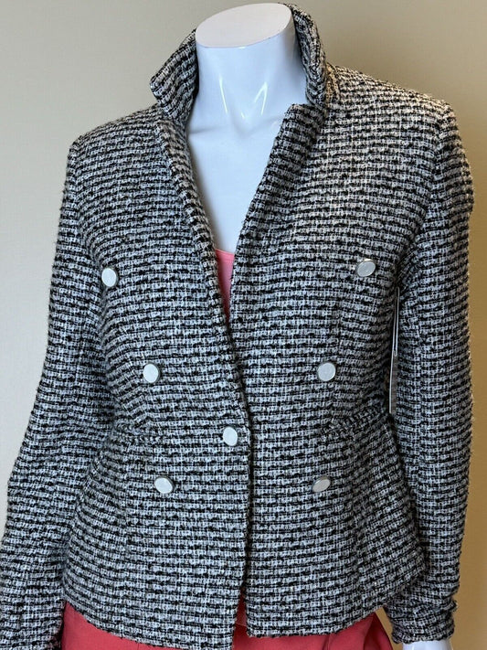 Ecru Women’s Blazer Jacket Black Cream Sz 10. (77)