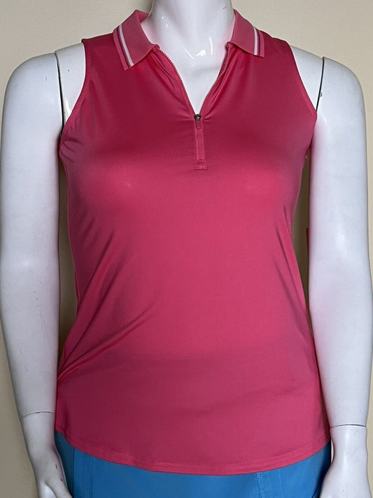 JOFIT Women's Golf Polo Shirt/Top Size L Pink —(18)