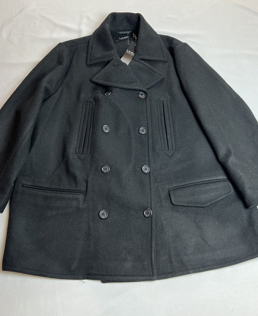 Lauren Ralph Lauren Women’s Black wool blend lined pea coat Sz 2X