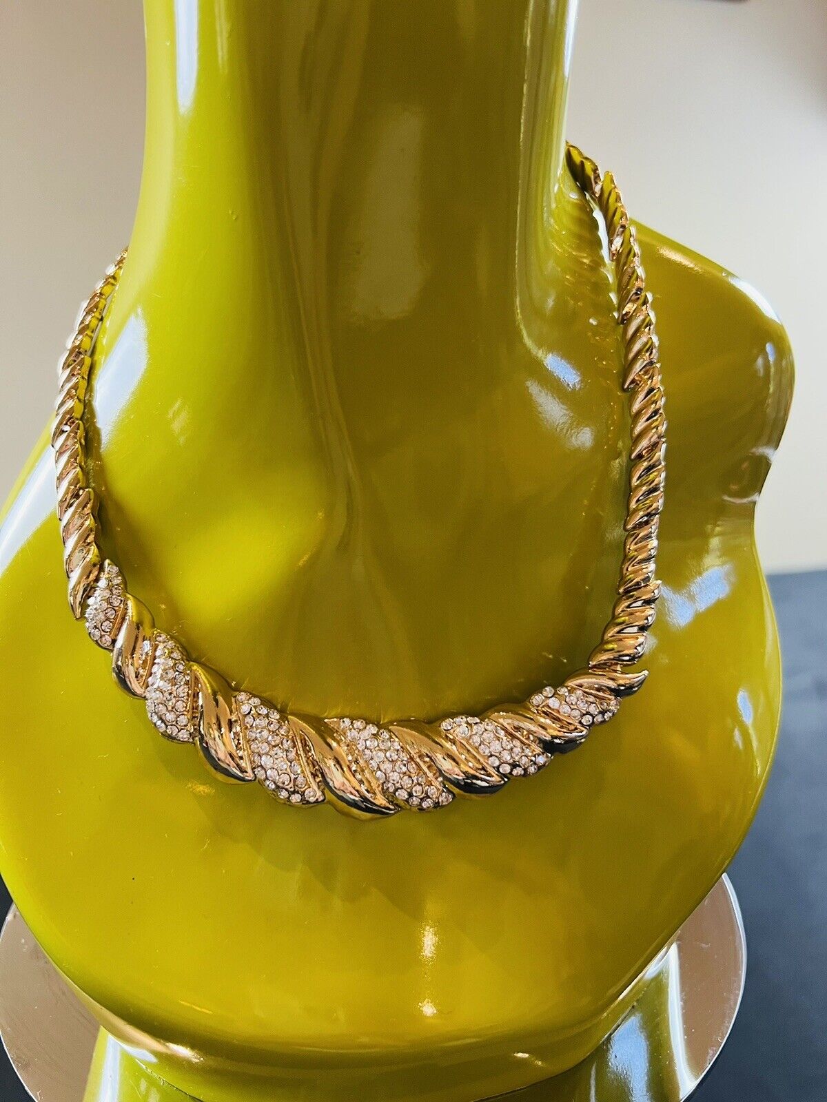 Ellen Tracey gold tone with Rhinestones necklace