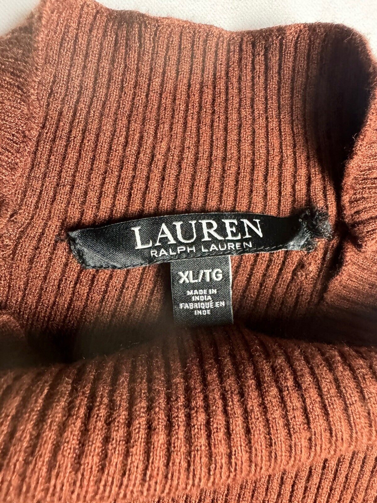 Lauren Ralph Lauren Women’s To Brown Knit Pullover Blouse Size XL.  (76)