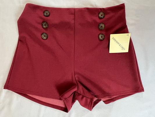 Tiffany & Grey Petite Marron Sailor Shorts Sz M