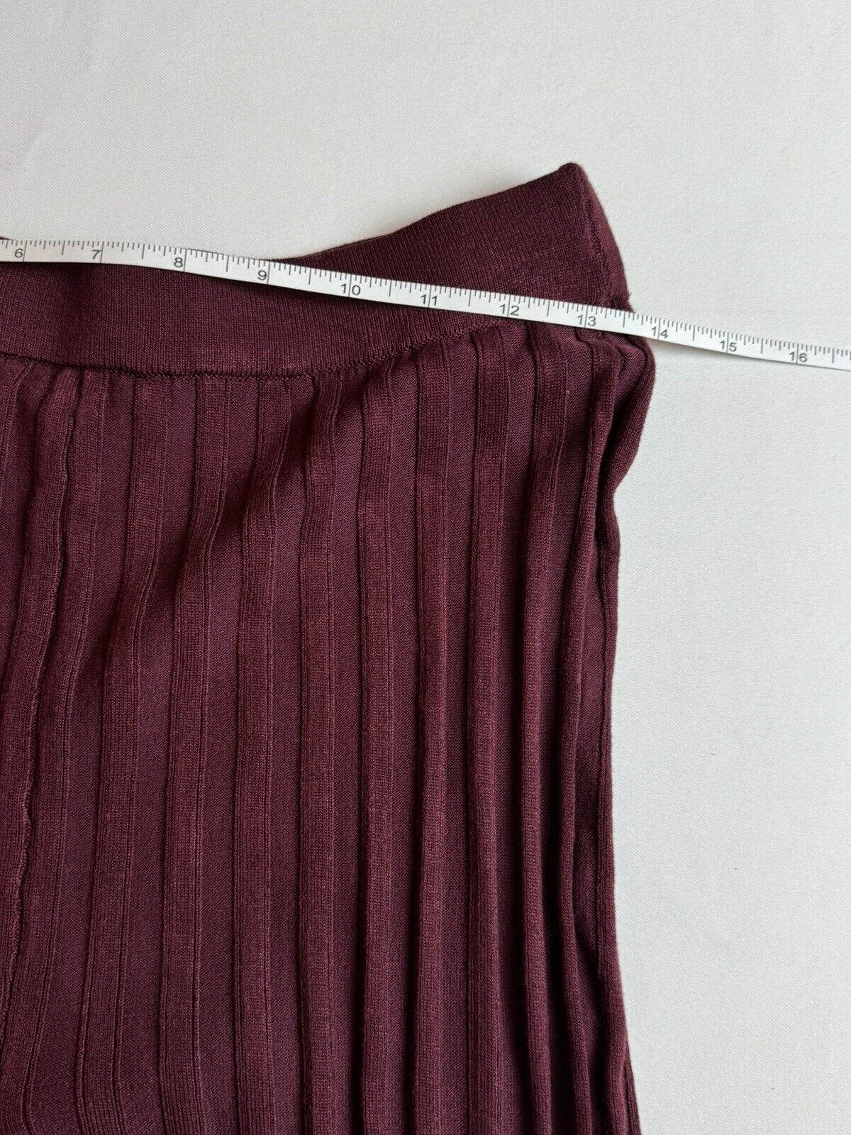 House of Harlow 1960 Wide Leg Ribbed Knit Trouser Pants Size S Maroon (75)