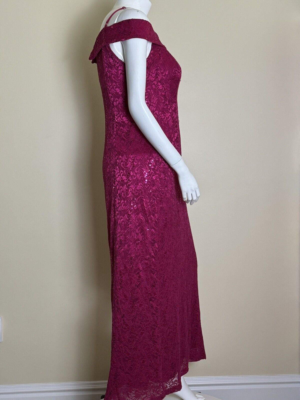 CANDALITE 2 Party Dress Sz XL Sequined Red Fuchsia  (53)