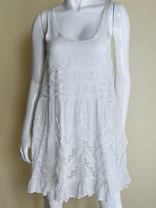 $88 NWT|Free People Intimately Slip Woman Mini Lace Dress White Sz XS (4)