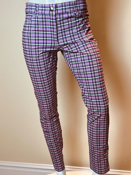 Brendratti Elina Luxury Golf Pink Plaid Pants size 46, US Large.   (51)