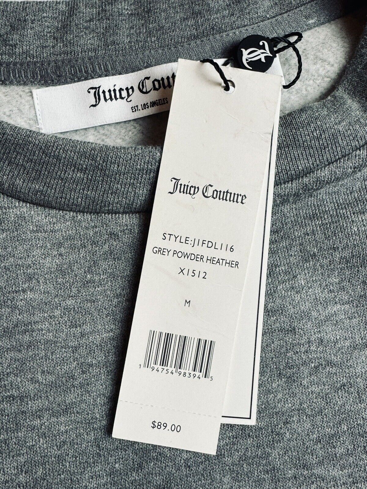 Juicy By Juicy Couture Gray Long Sleeve Sweatshirt Dress Sz M. (74)