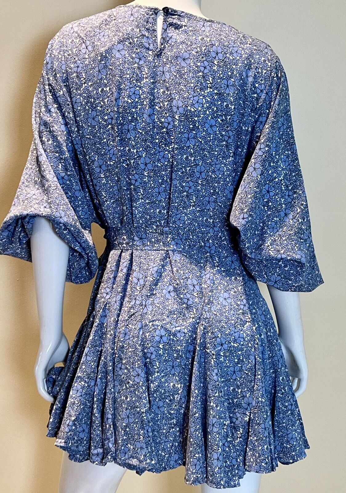 Chicwish Floral A-Line Dress Blue Sz M (7)