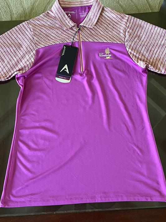 ANTIGUA Women's Golf Polo Shirt Purple Top Sz S