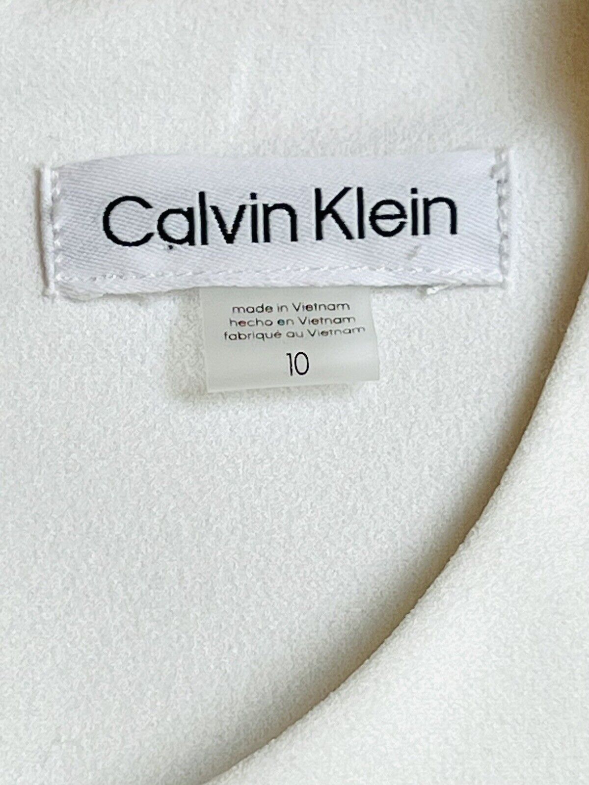 Calvin Klein White Ivory Sleeveless Dress NWT Size 10