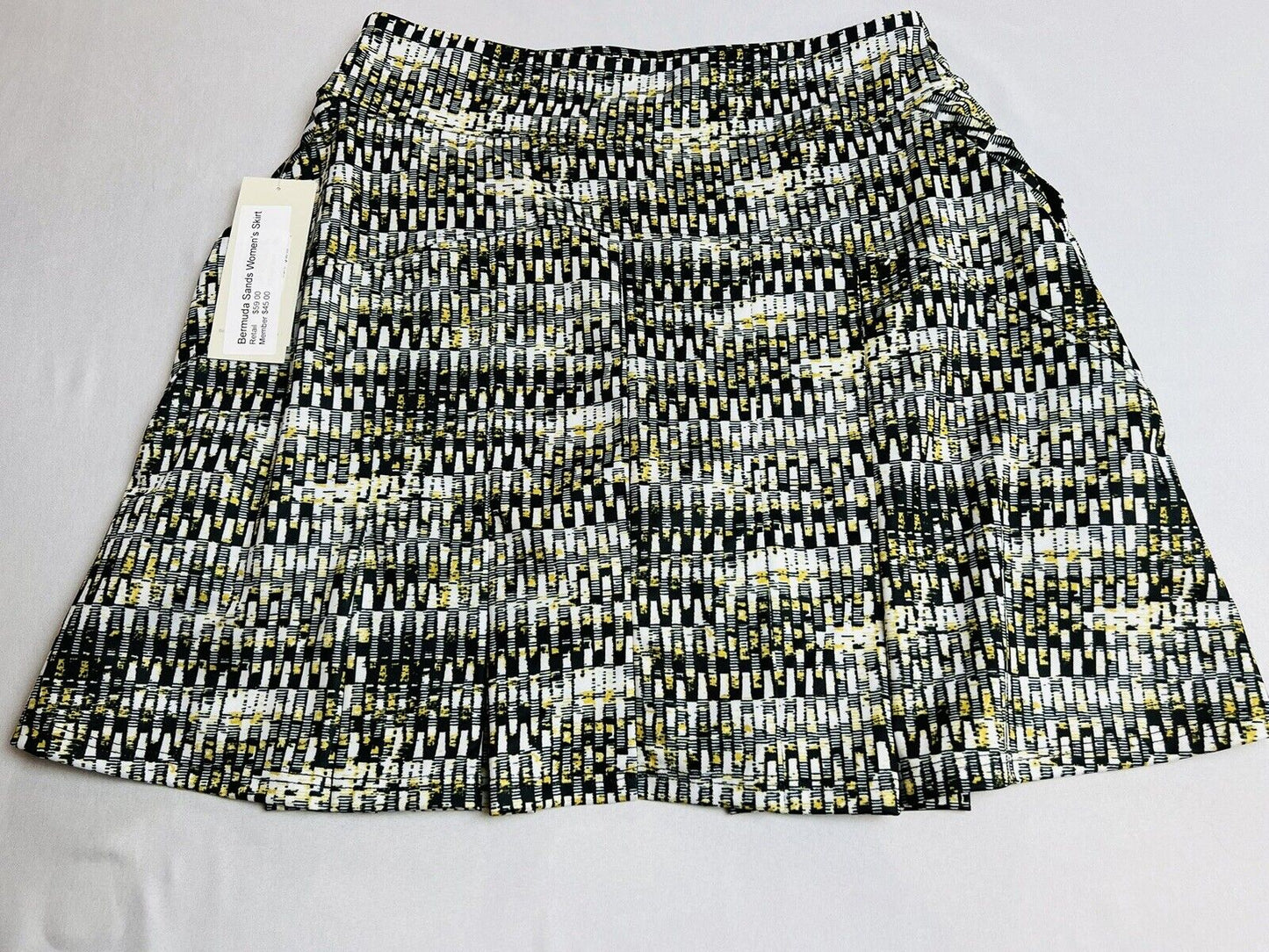 Bermuda Sands Women’s Golf Skirt Black Yellow Stretch Skort Sz S