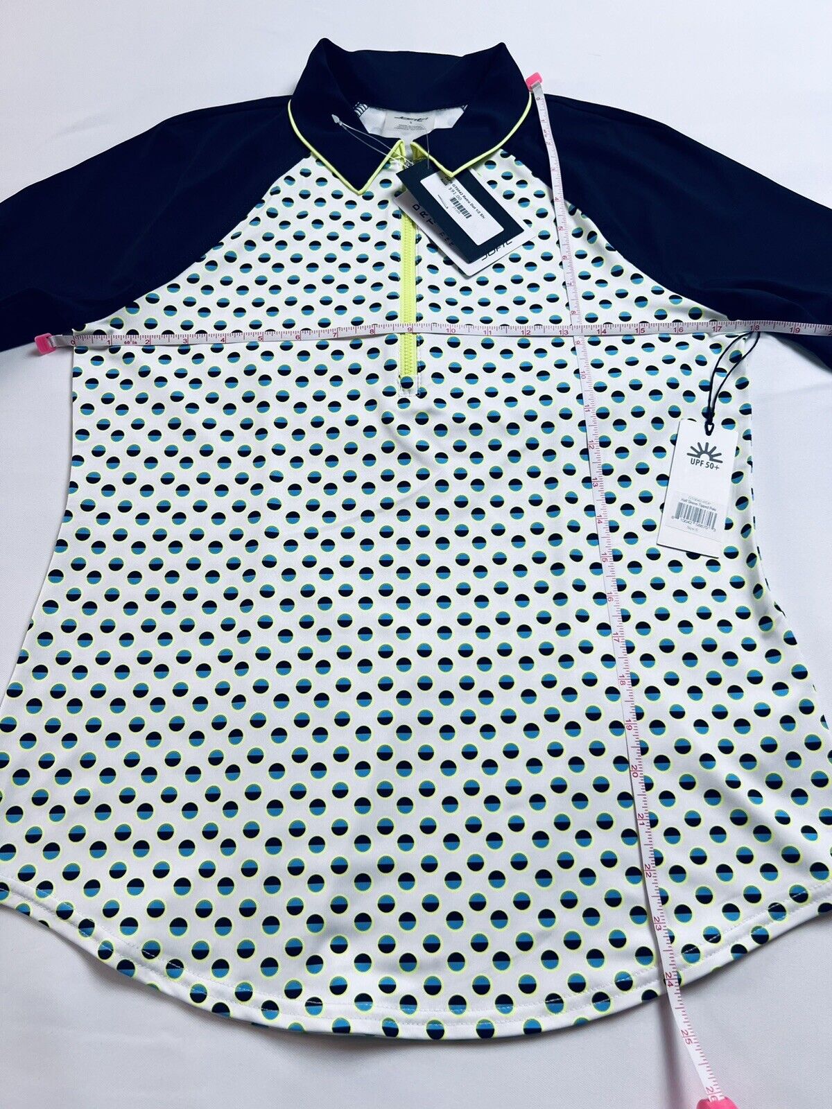 Jofit Women’s Polka Dot Golf Shirt Top Sz S Multicolor