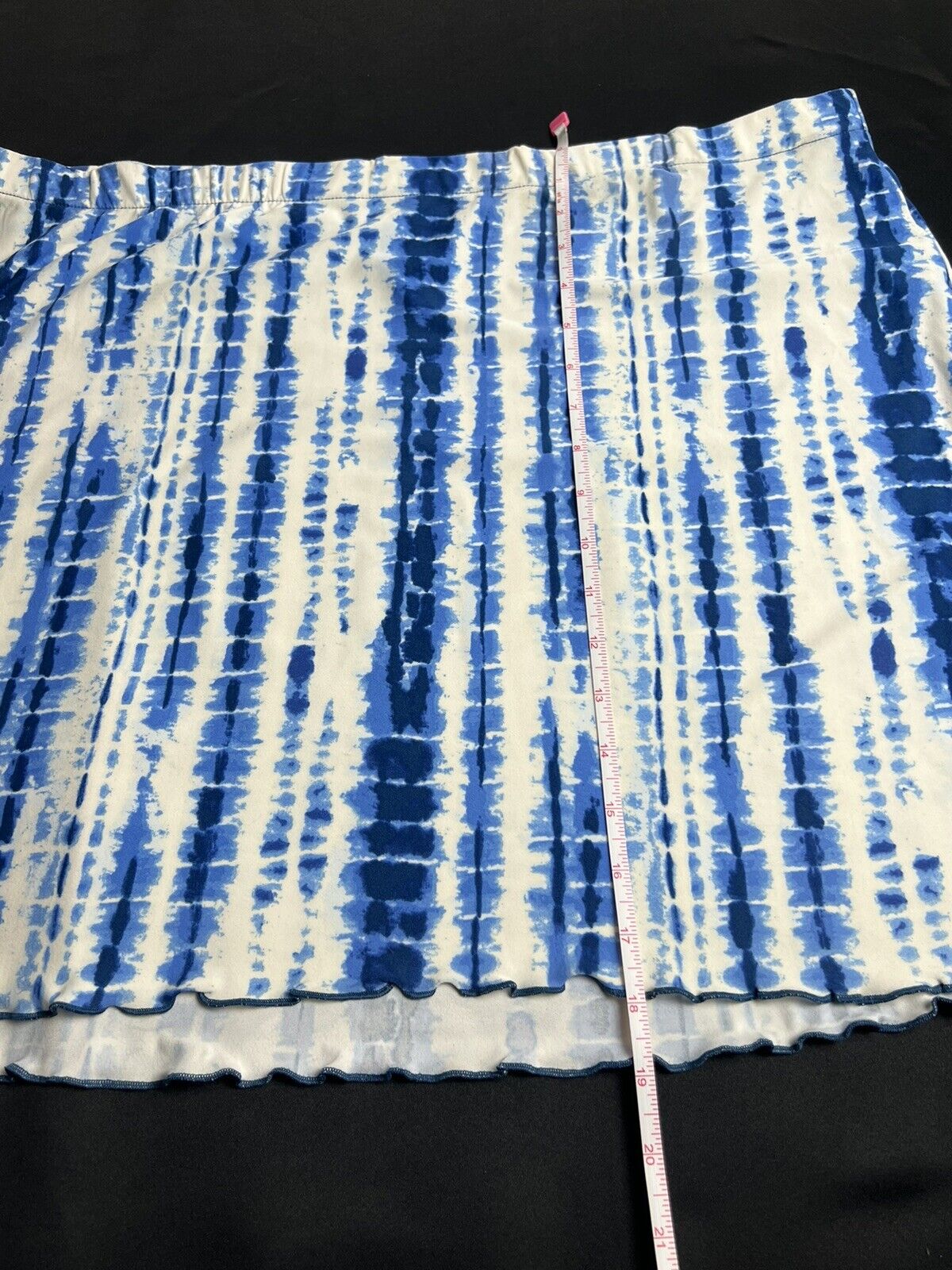 derek heart Women’s Stripes Blue White Sz 3XL Stretch Skirt