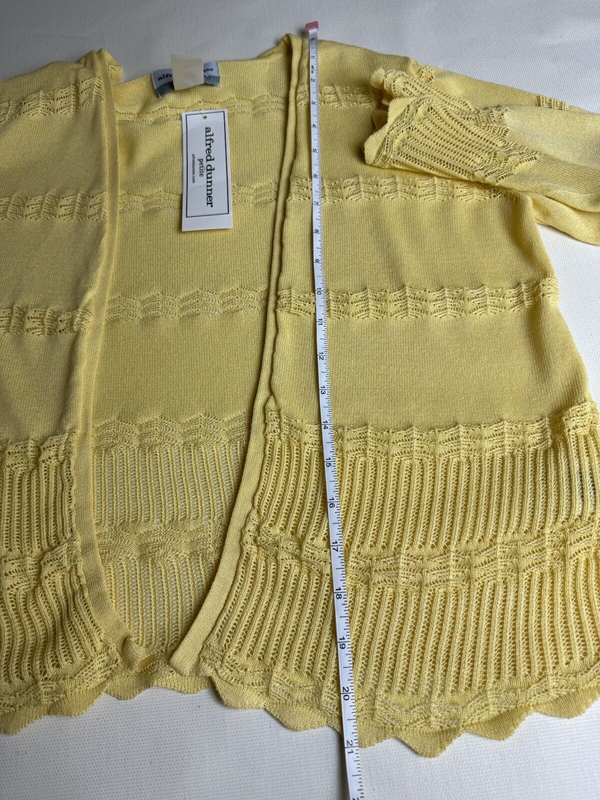 Alfred Dunner CLASSICS Yellow Cardigan Sweater Size PS