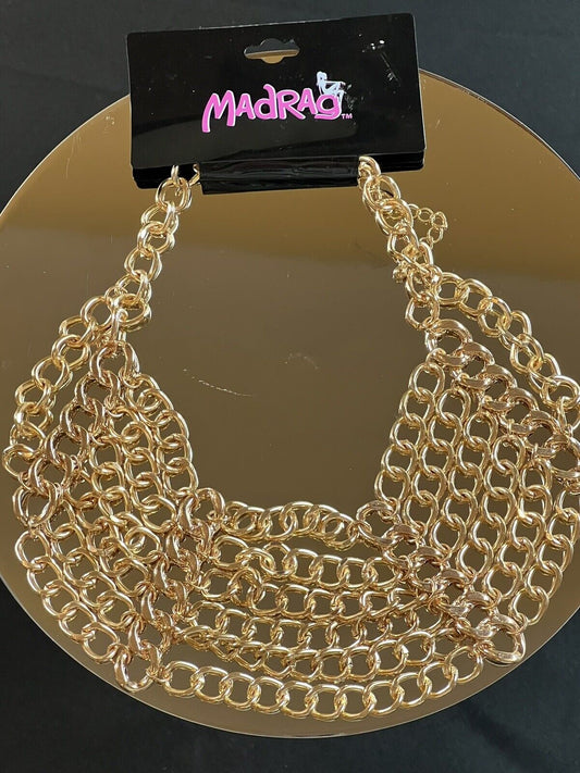 MadRag Gold Tone 6 Chains Necklace