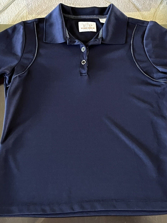 E.P Pro Tour Tech Women’s Top Golf Polo Shirt Black Sz S