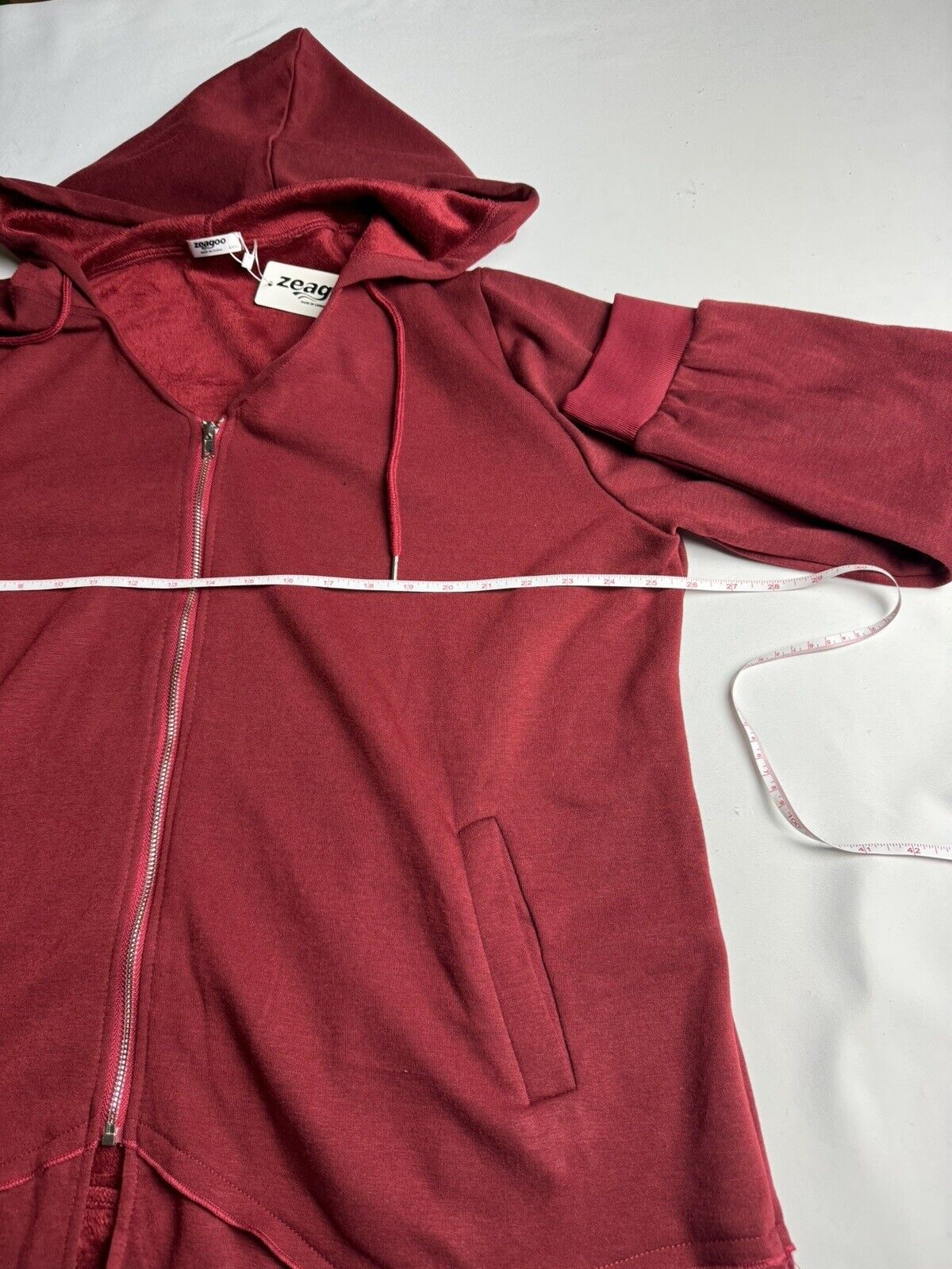 Zeagoo Women's Fleece Zip up Hoodies Maroon Sz 3XL. (71)