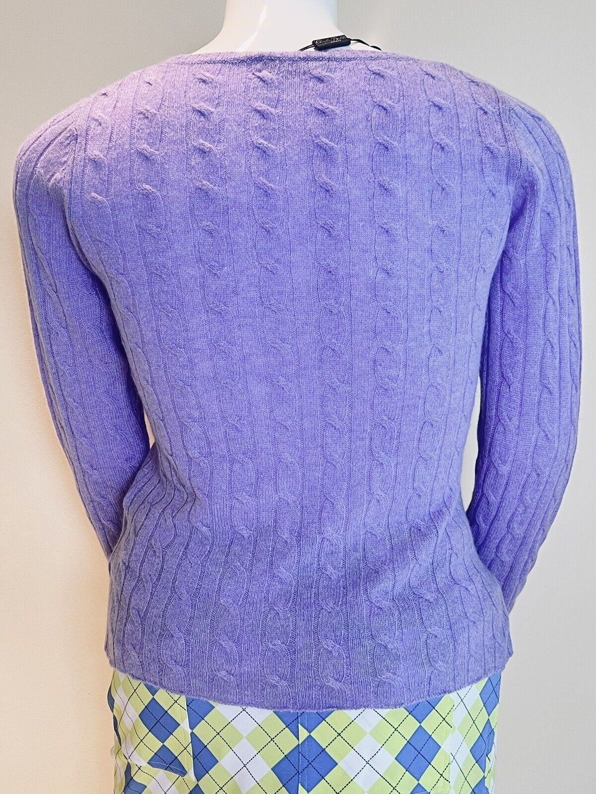 Claudia Nichole Women’s Solid Long Sleeve Cashmere Sweater Purple Sz L (10)