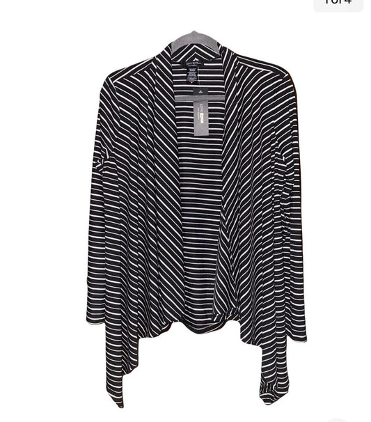 Love Ryan Los Angeles Women’s Duster/Cardigan size XL Striped Black White