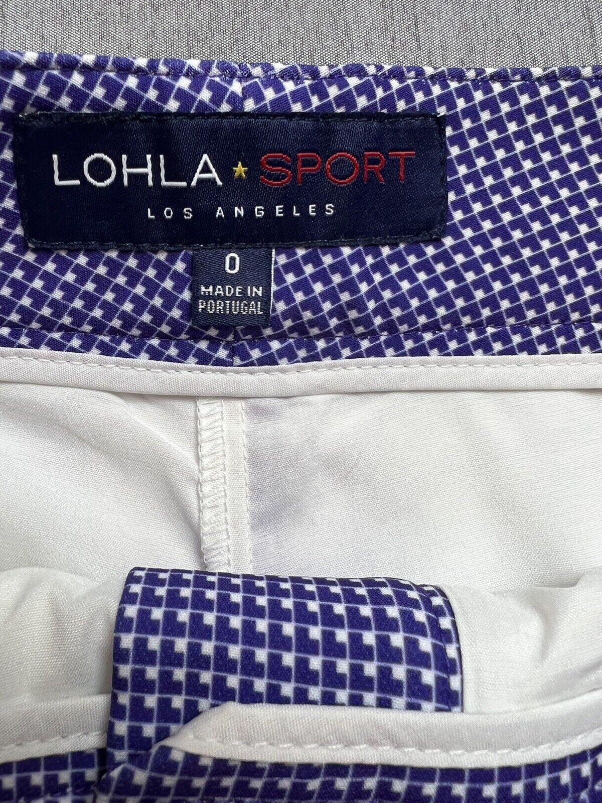 LOHLA SPORT Los Angeles Purple Tennis/golf Skirt Size 0 Checkered Skort