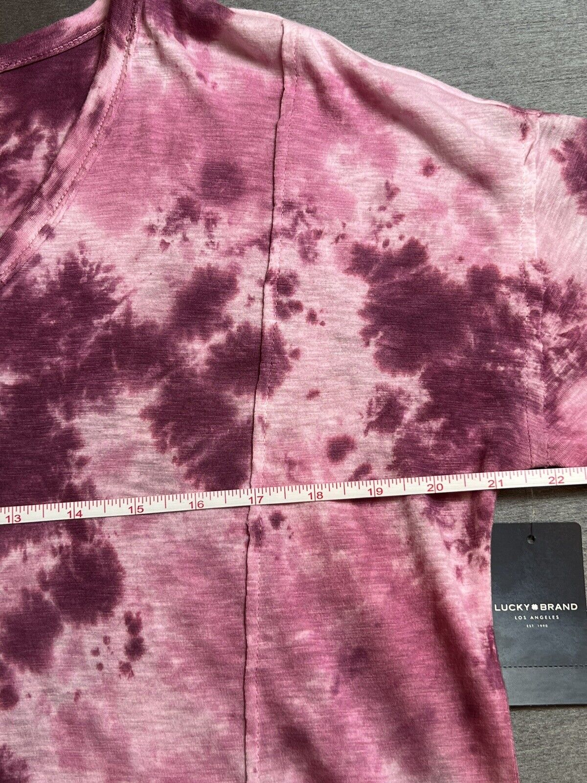 Lucky Brand Women’s Size XS T-Shirt Magenta Pink Tie Dye Top