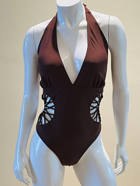 One Pc Swimsuit Brown swimwear Sz XL Bathing suit