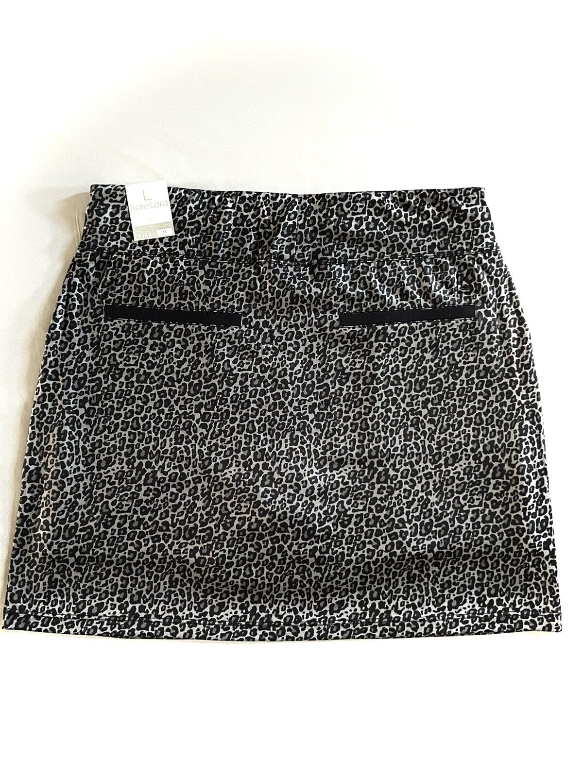 KATE LORD Women's Skort Tennis Golf Skirt Leopards Gray Sz M