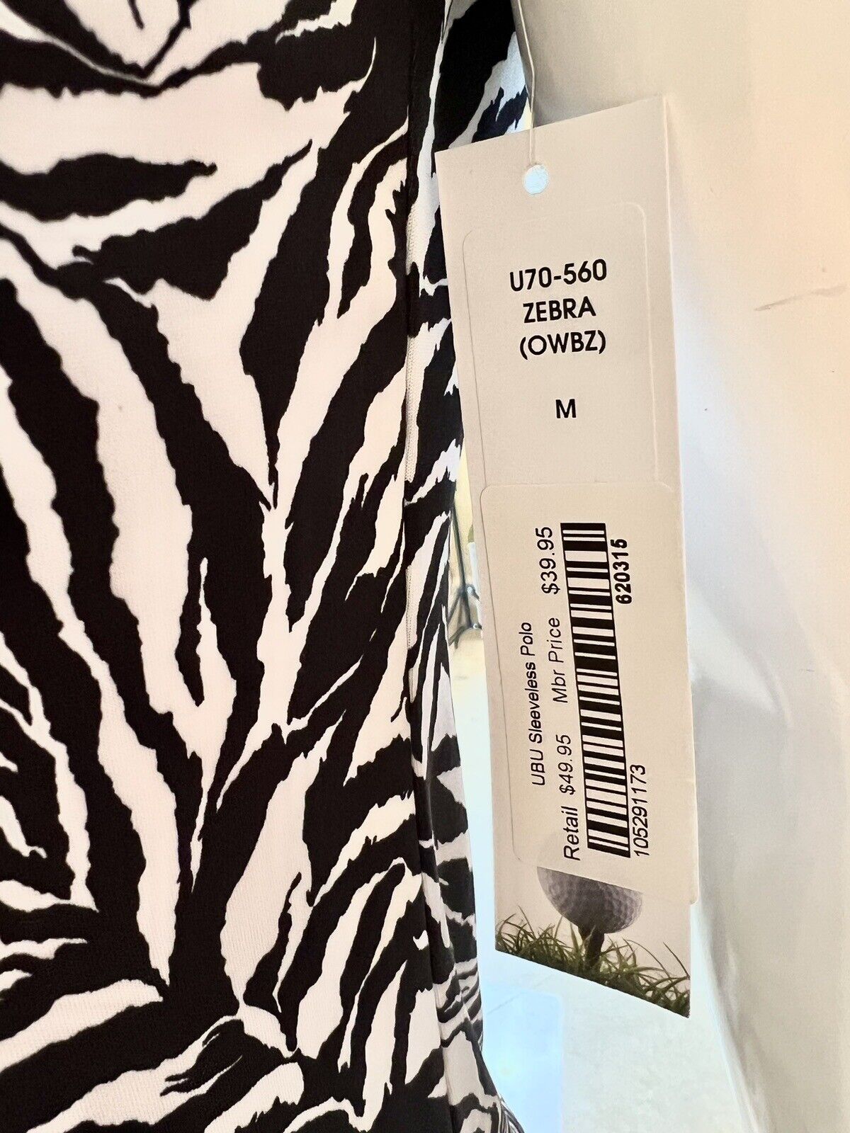 UBU ON THE GREEN Women’s Top Zebra Pattern Golf Shirt Size M (11)