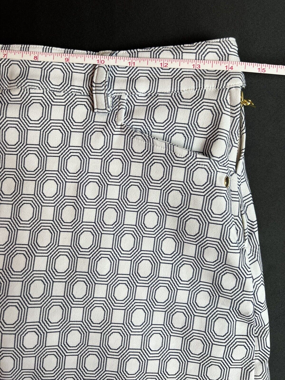 Brendratti Women’s Skirt Skort Tennis Golf Sz 42 White Black Patterns. (51)