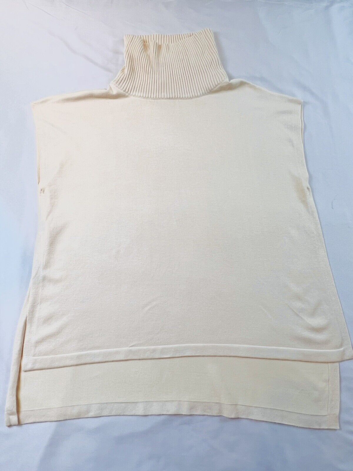 LeverWear Women's Poncho Top Sz S Turtleneck Beige Blake Sweater